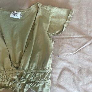 Princess Polly Green Wrap Up Top